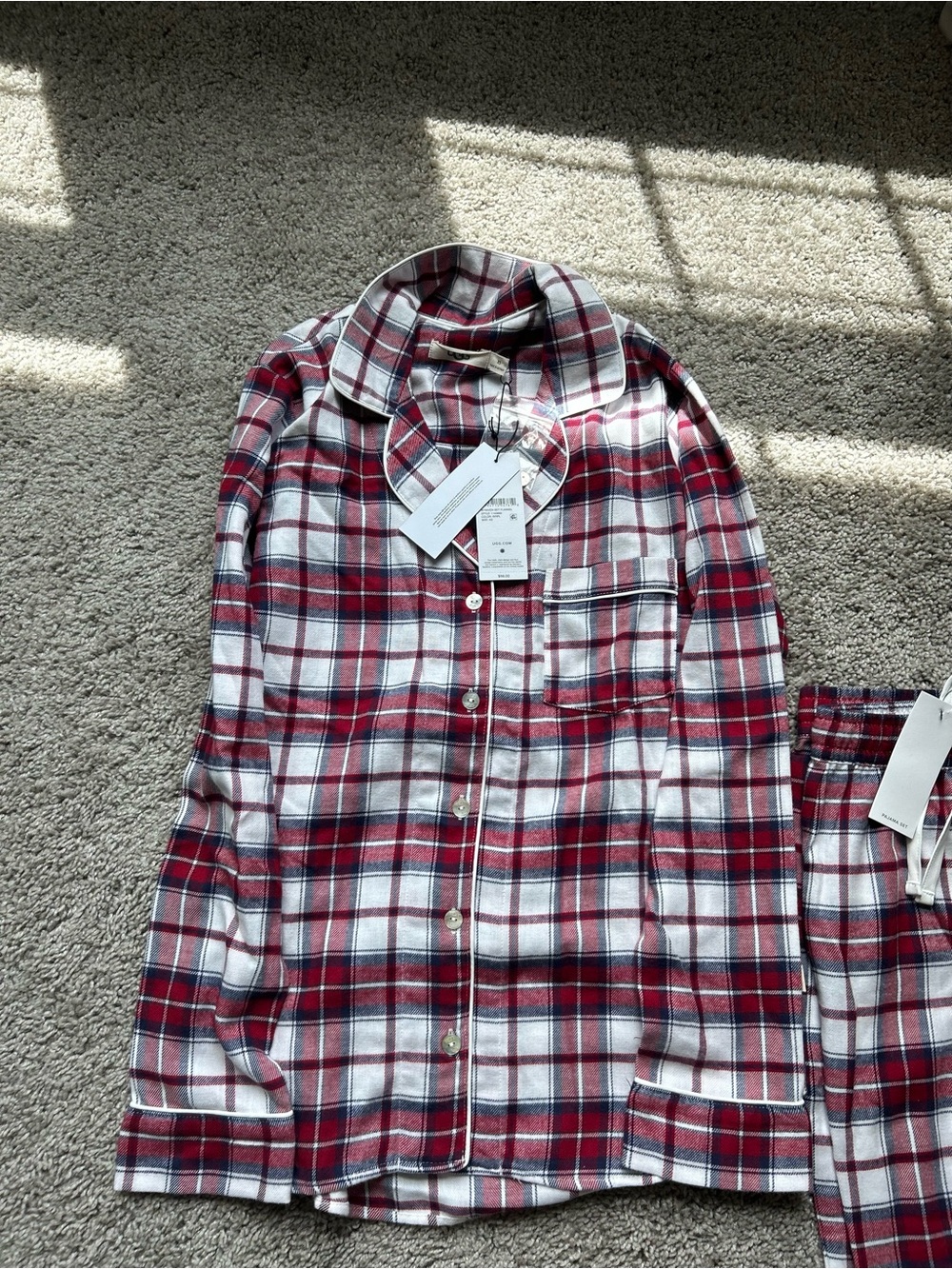 UGG Red, White & Navy Plaid Sleep Shorts